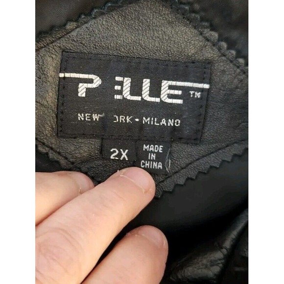 Vintage Pelle Studio Women's Black Leather‎ Suede Print Long Jacket Size 2X - Picture 7 of 9